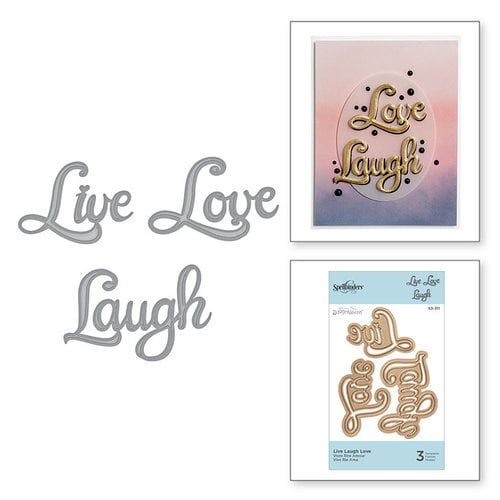 Spellbinders - On the Wings of Love Collection - Etched Dies - Live Love Laugh