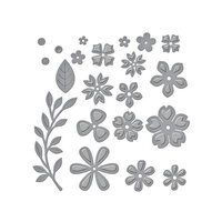 Spellbinders - Beautiful Sentiment Vignettes Collection - Etched Dies - Petite Floral Potpourri