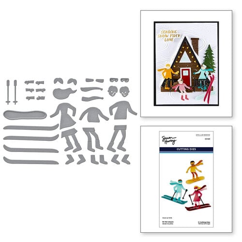 Spellbinders - Simon Hurley - Ski-son's Greetings Collection - Etched Dies - Hit the Slopes