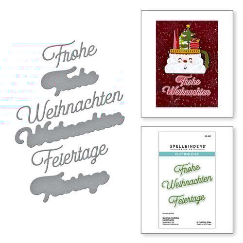 Spellbinders - International Holiday Sentiments Collection - Etched Dies - German Holiday Sentiments