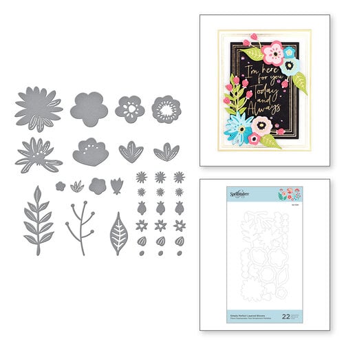 Spellbinders - Simply Perfect Collection - Etched Dies - Layered Blooms