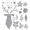 Spellbinders - Simon Hurley - Joyful Christmas Collection - Etched Dies - Floral Stag