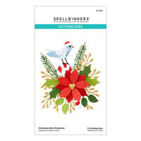 Spellbinders - Classic Christmas Collection - Etched Dies - Christmas Bird Poinsettia