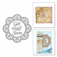 Spellbinders - Thoughtful Expressions Collection - Etched Dies - Get Well Soon Scalloped Circle