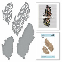 Spellbinders - Good Vibes Only Collection - Etched Dies - Feathers in the Wind