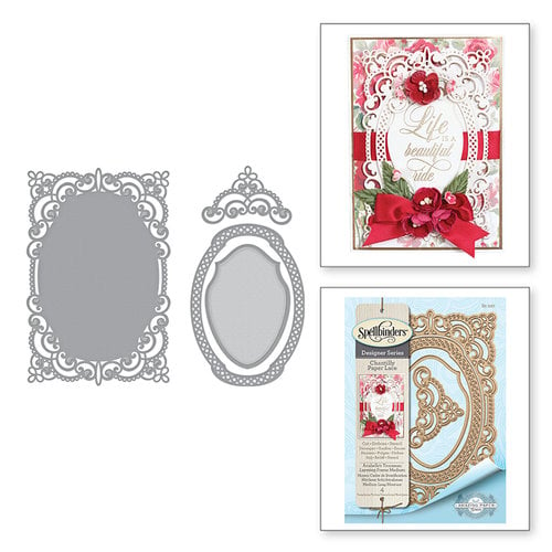 Spellbinders - Chantilly Paper Lace Collection - Shapeabilities Dies - Annabelles Trousseau Layering Frame Medium