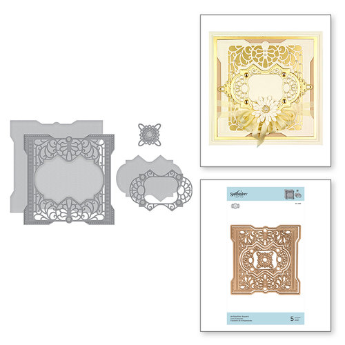 Spellbinders - Vintage Treasures Collection - Shapeabilities Dies - Etched Dies - Antiquities Square