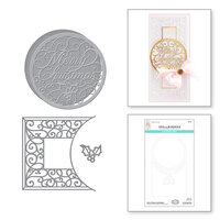 Spellbinders - Holiday Medley Collection - Christmas - Etched Dies - Merry Filigree Card Builder