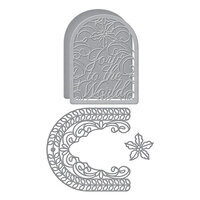 Spellbinders - Holiday Medley Collection - Christmas - Etched Dies - Joy Crescent Card Builder