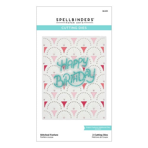 Spellbinders - The Birthday Celebrations Collection - Etched Dies - Stitched Fanfare
