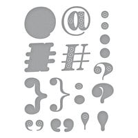 Spellbinders - Stitched Numbers Plus Collection - Etched Dies - Stitched Punctuation and Symbols