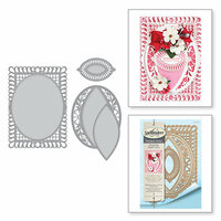 Spellbinders - Chantilly Paper Lace Collection - Shapeabilities Dies - Bella Rose Lattice Layering Frame Large