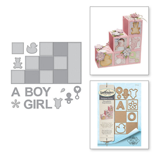 Spellbinders - Thoughtful Expressions Collection - Etched Dies - Baby Step Block Card