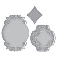 Spellbinders - Beautiful Sentiment Vignettes Collection - Etched Dies - Romantic Chargeour