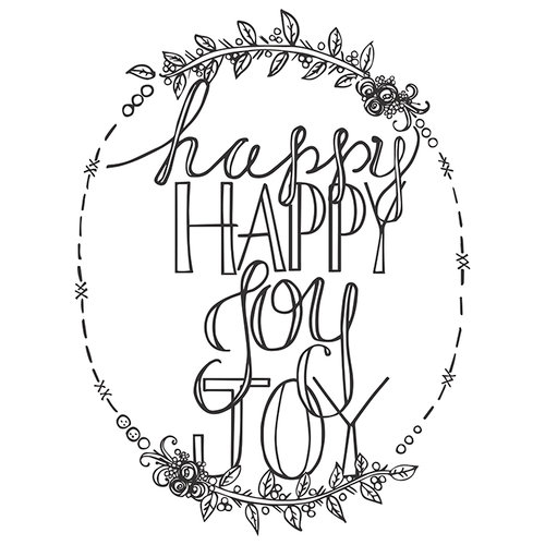 Spellbinders - Tammy Tutterow Collection - Clear Acrylic Stamps - Happy Happy Joy Joy