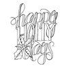Spellbinders - Tammy Tutterow Collection - Christmas - Clear Acrylic Stamps - Happy Holly Days