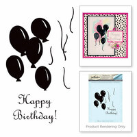 Spellbinders - Joyous Celebrations Collection - Rubber Stamps - Birthday Balloons