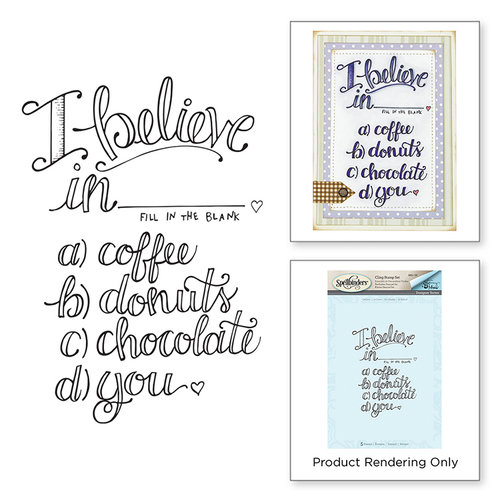 Spellbinders - Happy Grams 3 Collection - Cling Mounted Stamps - I Believe