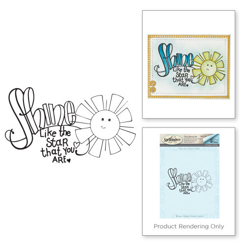 Spellbinders - Happy Grams 3 Collection - Cling Mounted Stamps - Shine