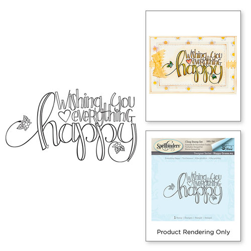 Spellbinders - Happy Grams 4 Collection - Cling Mounted Stamps - Everything Happy