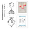 Spellbinders - Zenspired Holidays Collection - Christmas - Cling Rubber Stamps - Dangling Ornaments