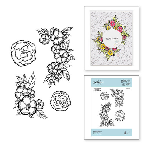 Spellbinders - Just Add Color Collection - Cling Mounted Rubber Stamps - Little Flowers
