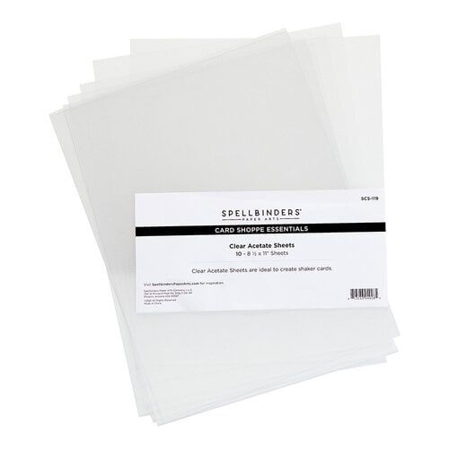 Spellbinders - Card Shoppe Essentials Collection - 8.5 x 11 - Clear Acetate Sheets - 10 Pack