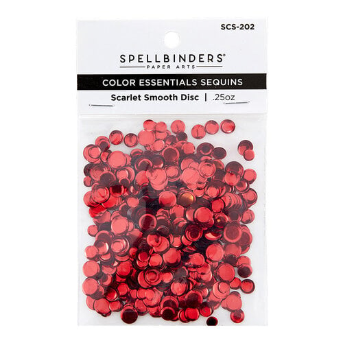 Spellbinders - Card Shoppe Essentials Collection - Color Essentials Sequins - Scarlet Smooth Discs