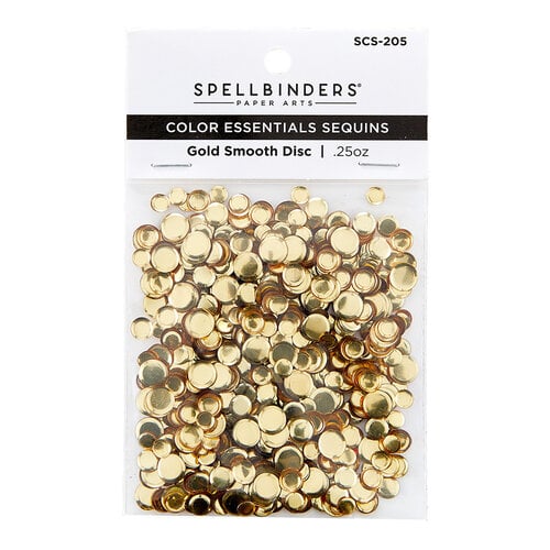 Spellbinders - Card Shoppe Essentials Collection - Color Essentials Sequins - Gold Smooth Discs