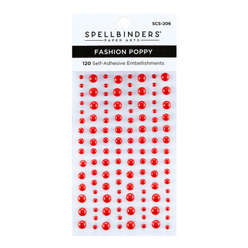 Spellbinders - Card Shoppe Essentials Collection - Self-Adhesive Embellishments - Pearl Dots - Fashion Poppy