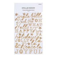 Spellbinders - Winter Wonderland Collection - Stickers - Christmas Glitter Sentiment