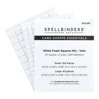 Spellbinders - Card Shoppe Essentials Collection - White Foam Squares Mix - 1mm