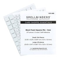 Spellbinders - Card Shoppe Essentials Collection - Black Foam Squares Mix - 1mm