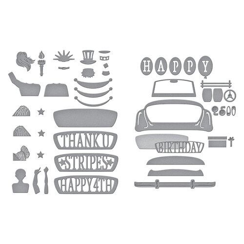 Spellbinders - Liberty Collection - D-Lites Dies - Etched Dies - Sunday Drive - Liberty Bundle One