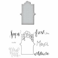Spellbinders - Quite Contrary Collection - Die and Clear Acrylic Stamp Set - Fresh Sentiments