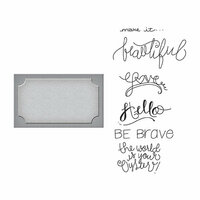 Spellbinders - Quite Contrary Collection - Die and Clear Acrylic Stamp Set - Frame of Mind