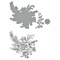 Spellbinders - Donna Salazar Collection - Die and Clear Acrylic Stamp Set - Flower Bouquet
