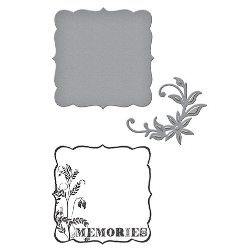 Spellbinders - Donna Salazar Collection - Die and Clear Acrylic Stamp Set - Memories