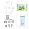 Spellbinders - Happy Grams 2 Collection - Die and Cling Mounted Rubber Stamps - Posie Parts
