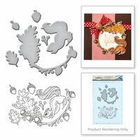 Spellbinders - Earth Air Water Collection - Die and Cling Mounted Rubber Stamps - Squirrel