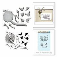 Spellbinders - Earth Air Water Collection - Die and Cling Mounted Rubber Stamps - Dandelion
