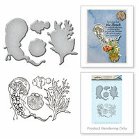 Spellbinders - Earth Air Water Collection - Die and Cling Mounted Rubber Stamps - Jelly