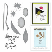 Spellbinders - Market Fresh Collection - Die and Cling Mounted Rubber Stamps - Olive Me