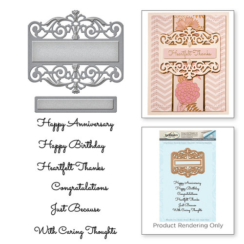 Spellbinders - Vintage Elegance Collection - Die and Cling Mounted Stamps - Giving Occasions