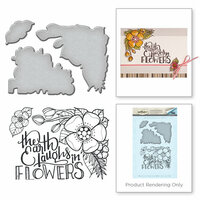 Spellbinders - Spring Love Collection - Die and Cling Mounted Rubber Stamps - Earth Laughs