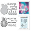 Spellbinders - Holiday Collection - Christmas - Die and Cling Mounted Stamps - Happy Holiday Ornaments
