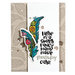 Spellbinders - Cool Vibes Collection - Die and Cling Mounted Stamps - Feathers