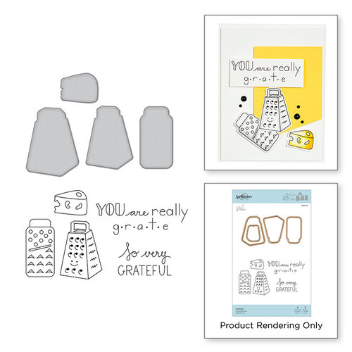 Spellbinders - The Perfect Match Collection - Die and Cling Mounted Stamps - Grateful