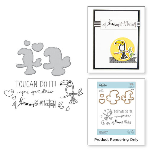 Spellbinders - The Perfect Match Collection - Die and Cling Mounted Stamps - Friends of a Feather