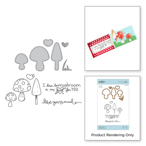 Spellbinders - The Perfect Match Collection - Die and Cling Mounted Stamps - Getting All Mushy